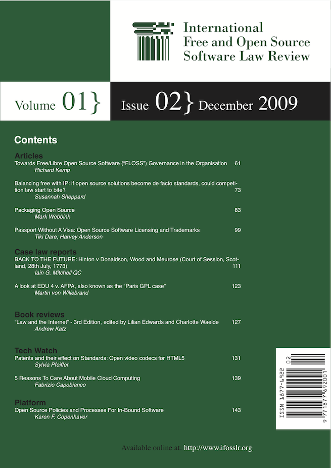 IFOSS L. Rev. Volume 1, Issue 2 cover