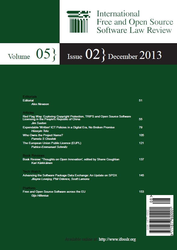 IFOSS Law Review, 5(2) 2013